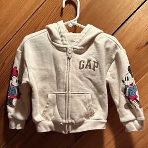 Disney Cream Hoodie with Mickey and Minnie Design